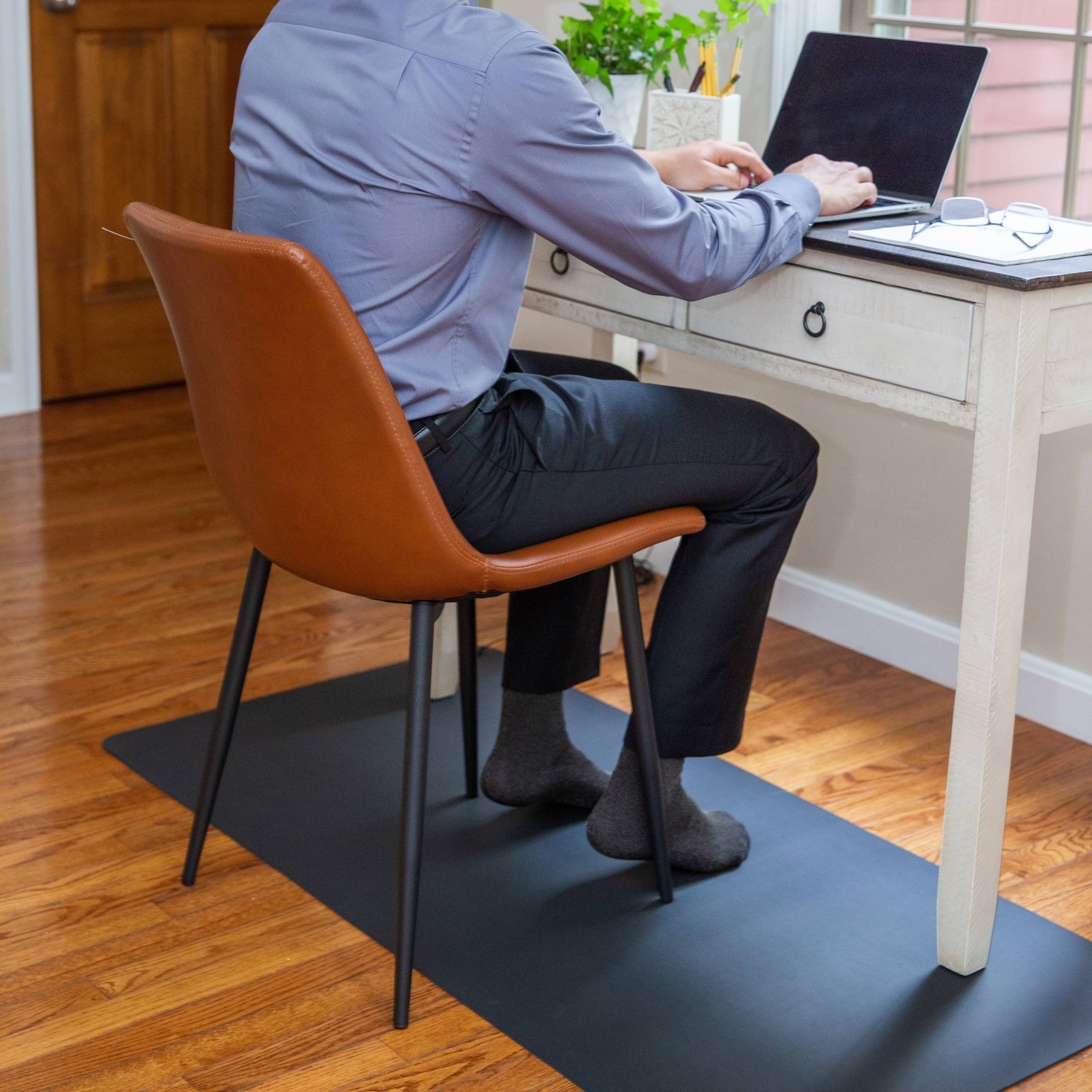 Be grounding while working by wearing the Earthing Grounded Socks on the Earthing Floor Mat or other Earthing products. (6636475973745)